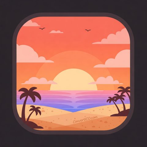 Sample AVIF image: Sunset lossless 12-bit