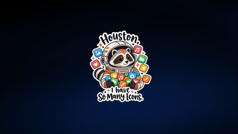 Sample PNG image: 4K 3840x2160 raccoon so many icons
