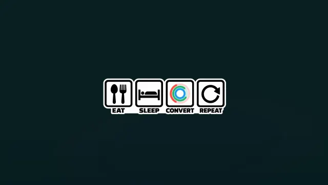 Eat Sleep Convert Repeat 4K wallpaper - Minimalist, Funny, Tech