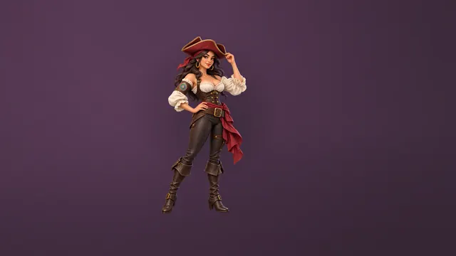 Pirate Woman 4K wallpaper - Pirate, Adventure, Purple